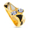 Lb Exclusive 14k Yellow Gold 0.15ct Diamond And Tanzanite Ring Mf01-120424 In Gold