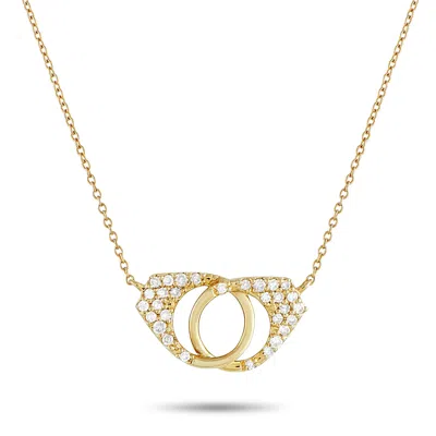 Lb Exclusive 14k Yellow Gold 0.15ct Diamond Handcuff Necklace Pn15502-y In Multi