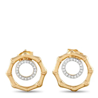 Lb Exclusive 14k Yellow Gold 0.16ct Diamond Octagon Earrings Er29881-y