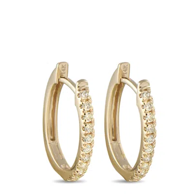 Lb Exclusive 14k Yellow Gold 0.17ct Diamond Hoop Earrings Ps14-112425