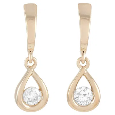 Pre-owned Lb Exclusive 14k Yellow Gold 0.20 Carat Diamond Earrings