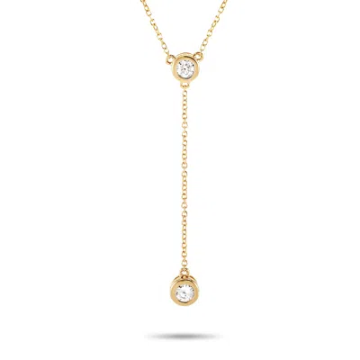 LB EXCLUSIVE 14K YELLOW GOLD 0.20 CT DIAMOND PENDANT NECKLACE