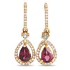 Lb Exclusive 14k Yellow Gold 0.20ct Diamond And Garnet Pear Earrings Er4-15061yga In Gold