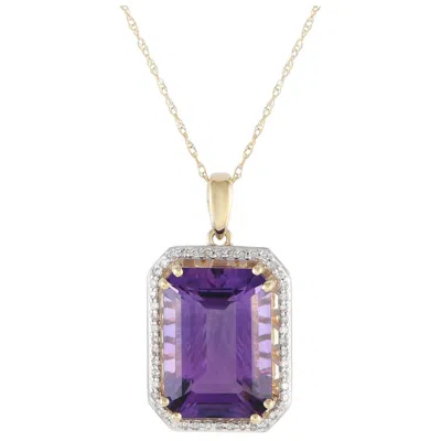 Pre-owned Lb Exclusive 14k Yellow Gold 0.20ct Diamond Pendant Necklace Pd4-15513yam