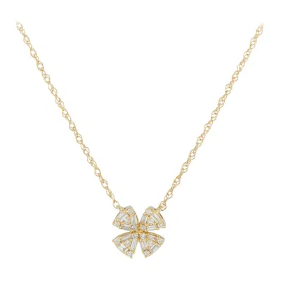 Pre-owned Lb Exclusive 14k Yellow Gold 0.20ct Diamond Pendant Necklace Pn16291-y