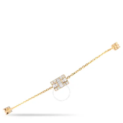Lb Exclusive 14k Yellow Gold 0.20ct Diamond Station Bracelet Br09802 Y
