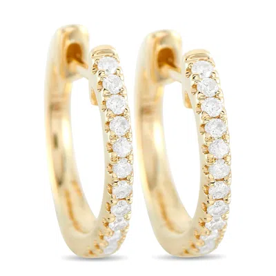 Lb Exclusive 14k Yellow Gold 0.22ct Diamond Hoop Earrings Aer-9846