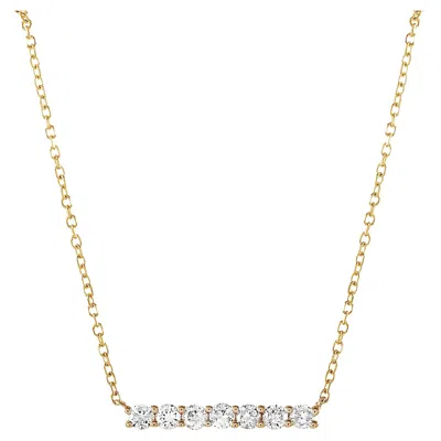 Pre-owned Lb Exclusive 14k Yellow Gold 0.25 Carat Diamond Bar Necklace