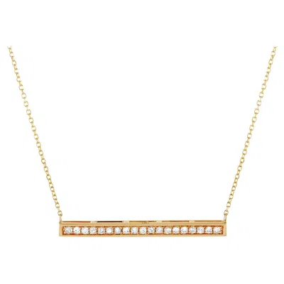 Pre-owned Lb Exclusive 14k Yellow Gold 0.25 Carat Diamond Bar Necklace