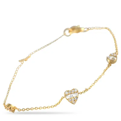 Lb Exclusive 14k Yellow Gold 0.25 Ct Diamond Station Bracelet Br10303-y