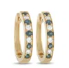 Lb Exclusive 14k Yellow Gold 0.25ct Diamond And Sapphire Hoop Earrings In Gold