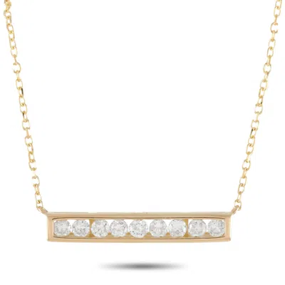 LB EXCLUSIVE 14K YELLOW GOLD 0.25CT DIAMOND BAR NECKLACE