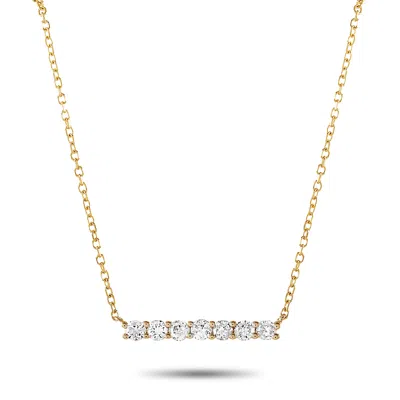 LB EXCLUSIVE 14K YELLOW GOLD 0.25CT DIAMOND BAR NECKLACE