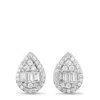 Lb Exclusive 14k Yellow Gold 0.25ct Diamond Cluster Pear Stud Earrings Er29497-y In White