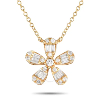 Lb Exclusive 14k Yellow Gold 0.25ct Diamond Flower Necklace Nk01580 Y In Multi-color