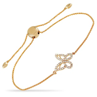 LB EXCLUSIVE 14K YELLOW GOLD 0.30 CT DIAMOND BUTTERFLY BRACELET