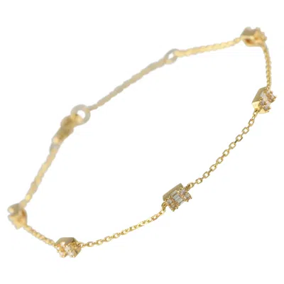 Pre-owned Lb Exclusive 14k Yellow Gold 0.30ct Diamond Station Bracelet