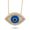 Lb Exclusive 14k Yellow Gold 0.38 Ct Diamond Evil Eye Necklace In Gold