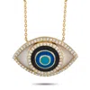 Lb Exclusive 14k Yellow Gold 0.40 Ct Diamond Evil Eye Necklace In Gold