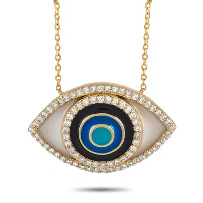 LB EXCLUSIVE 14K YELLOW GOLD 0.40 CT DIAMOND EYE NECKLACE