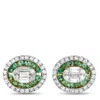 Lb Exclusive 14k Yellow Gold 0.40ct Diamond And Emerald Cluster Halo Earrings Er28854-y In Gold