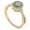 Lb Exclusive 14k Yellow Gold 0.40ct Diamond And Emerald Ring Rn32568 In Gold