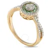 Lb Exclusive 14k Yellow Gold 0.40ct Diamond And Emerald Ring Rn32568