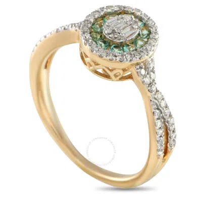 LB EXCLUSIVE LB EXCLUSIVE 14K YELLOW GOLD 0.40CT DIAMOND AND EMERALD RING RN32568