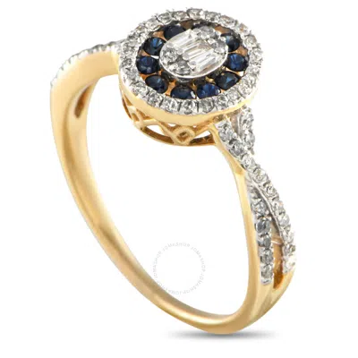 Lb Exclusive 14k Yellow Gold 0.40ct Diamond And Sapphire Ring Rn32570 Y