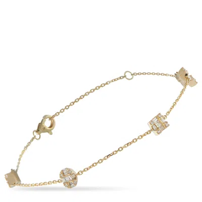 Lb Exclusive 14k Yellow Gold 0.40ct Diamond Bracelet Br10378-y In Pink