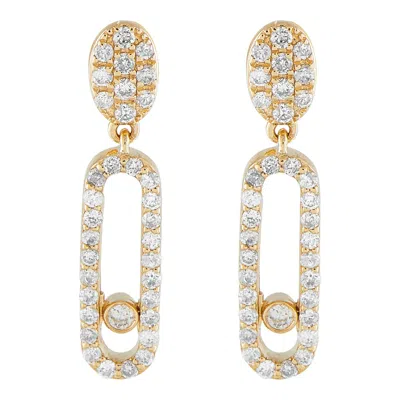 Pre-owned Lb Exclusive 14k Yellow Gold 0.50ct Diamond Drop Earrings Er29664