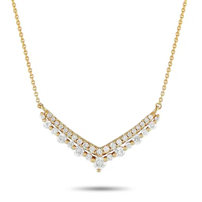 Lb Exclusive 14k Yellow Gold 0.50ct Diamond V-shaped Pendant Necklace Pn16159-y