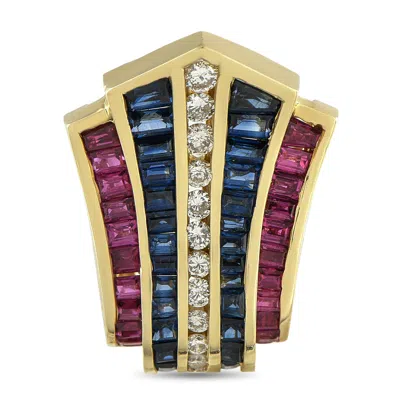 Lb Exclusive 14k Yellow Gold 0.55ct Diamond, Sapphire, And Ruby Pendant Mf08-072925