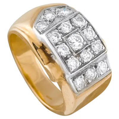 Pre-owned Lb Exclusive 14k Yellow Gold 0.68ct Diamond Retro Ring Mf22-070826