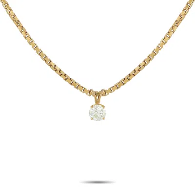 Lb Exclusive 14k Yellow Gold 0.70ct Diamond Solitaire Necklace Mf34-110625
