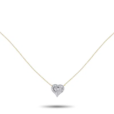 Lb Exclusive 14k Yellow Gold 0.71ct Diamond Heart Necklace Mf04-080625