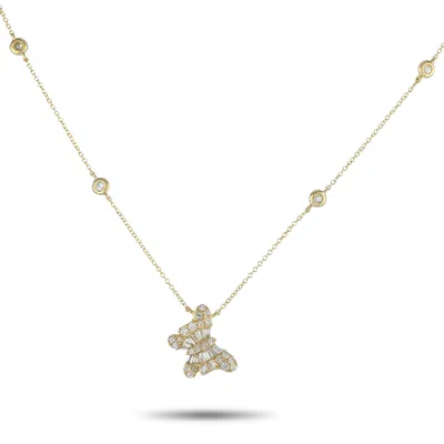 Lb Exclusive 14k Yellow Gold 0.75ct Diamond Butterfly Pendant Necklace Pn16066-y