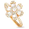 Lb Exclusive 14k Yellow Gold 0.78ct Diamond Flower Ring Rn31409-y In White