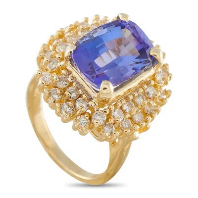 Lb Exclusive 14k Yellow Gold 0.92ct Diamond And Tanzanite Ring Mf17-050526