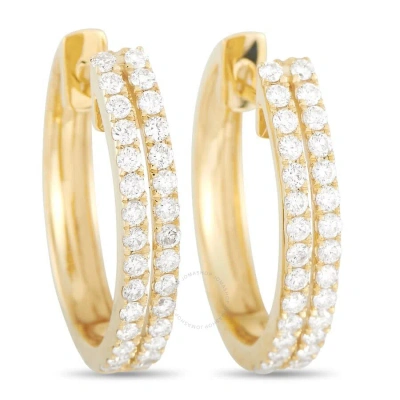 Lb Exclusive 14k Yellow Gold 1.00 Ct Diamond Hoop Earrings In Multi-color