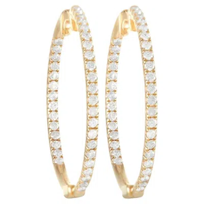 Pre-owned Lb Exclusive 14k Yellow Gold 1.0 Carat Diamond Hoop Earrings