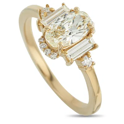 Lb Exclusive 14k Yellow Gold 1.05ct Diamond Ring Mf07-011926 In Burgundy