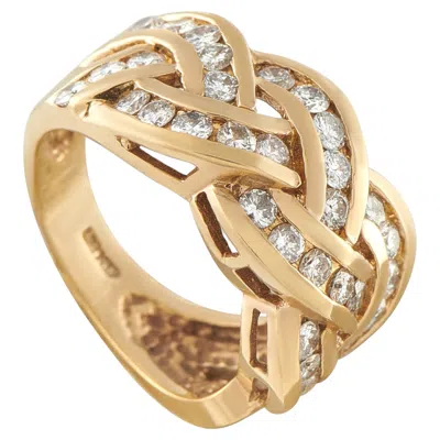 Pre-owned Lb Exclusive 14k Yellow Gold 1.14ct Diamond Woven Ring Mf09-063026