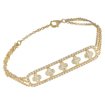 Pre-owned Lb Exclusive 14k Yellow Gold 1.25ct Diamond Bracelet Br09671-y