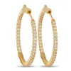 Lb Exclusive 14k Yellow Gold 1.30ct Diamond Inside-out Hoop Earrings Mf22-111825 In Gold