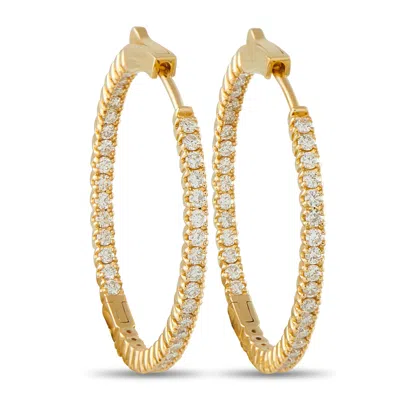 Lb Exclusive 14k Yellow Gold 1.30ct Diamond Inside-out Hoop Earrings Mf22-111825