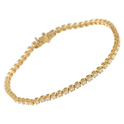 Pre-owned Lb Exclusive 14k Yellow Gold 1.82ct Diamond Tennis Bracelet Mf17-111325