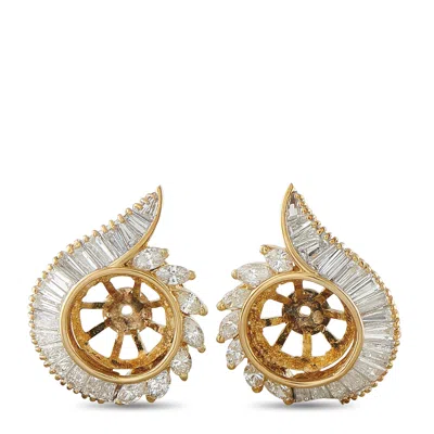 Lb Exclusive 14k Yellow Gold 2.20ct Diamond Earring Jackets Mf09-081926 In Silver