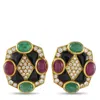 Lb Exclusive 14k Yellow Gold 2.40ct Diamond, Emerald And Ruby Clip-on Earrings Mf35-061125 In Multi