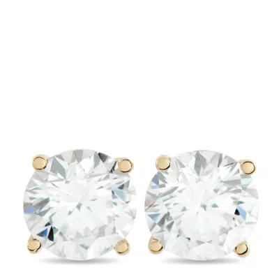 Lb Exclusive 14k Yellow Gold 3.48ct Lab-grown Diamond Stud Earrings Lg05-120925 In Metallic